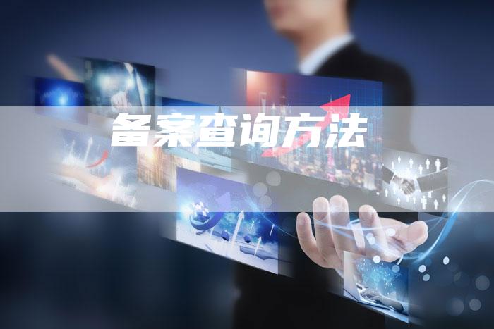 备案查询方法