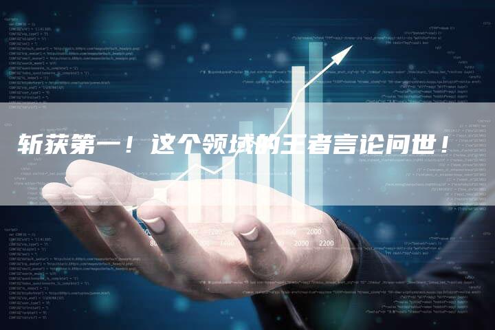 斩获第一！这个领域的王者言论问世！-夫唯域名网