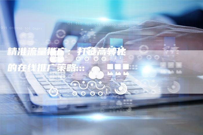 精准流量推广：打造高转化的在线推广策略