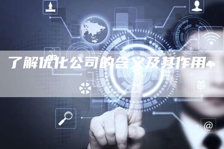 了解优化公司的含义及其作用-夫唯域名网