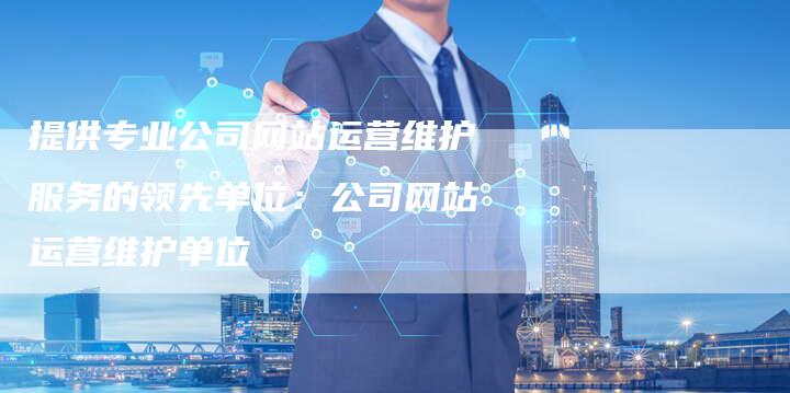 提供专业公司网站运营维护服务的领先单位：公司网站运营维护单位-夫唯域名网