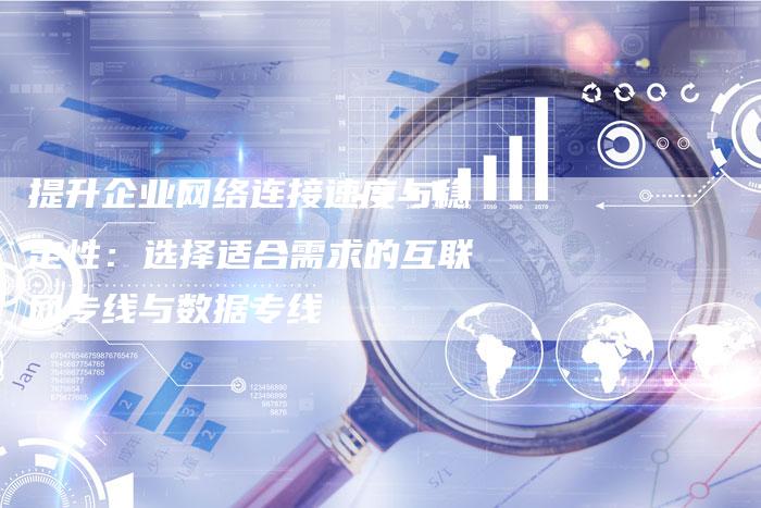 提升企业网络连接速度与稳定性：选择适合需求的互联网专线与数据专线