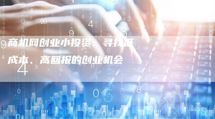 商机网创业小投资：寻找低成本、高回报的创业机会-夫唯域名网