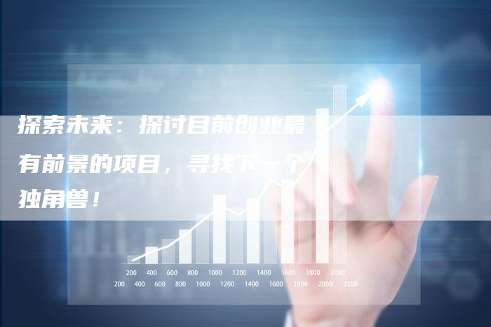探索未来:探讨目前创业最有前景的项目,寻找下一个独角兽!-夫唯域名网